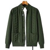 Vyriškas deimantinis languotas storos vilnos šiltos mados ilgomis rankovėmis laisvalaikio megztinis vyriškas megztinis