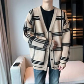 Férfi pulóverek Népszerű koreai ruhák Új kötött kardigán férfi laza szabású kasmír kötöttáru Kiváló minőségű eredeti felső kabátok