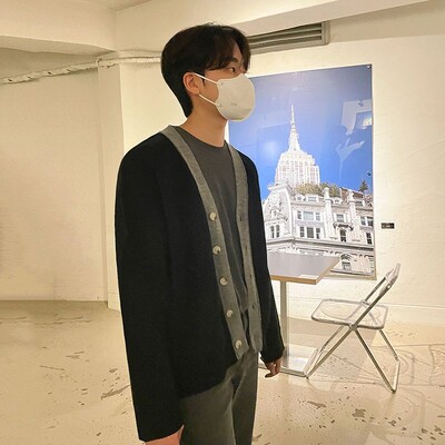 Pulover cardigan coreean jachetă pentru bărbați, primăvară și toamnă, noua versiune coreeană, pulover versatil, pulover casual, topuri în tendințe