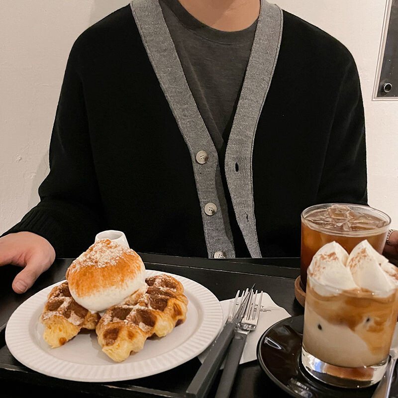 Pulover cardigan coreean jachetă pentru bărbați, primăvară și toamnă, noua versiune coreeană, pulover versatil, pulover casual, topuri în tendințe