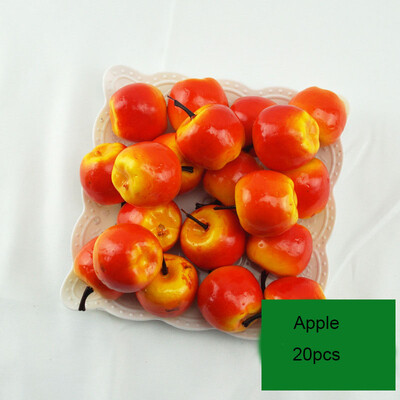 20db/tétel szimuláció mini mini gyümölcsmodell lakberendezés ünnepi parti fotó kellékek barkácsolás kézzel készített dekoráció alma eper