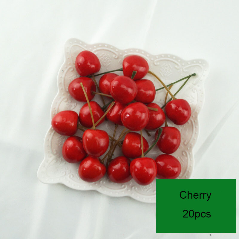 20db/tétel szimuláció mini mini gyümölcsmodell lakberendezés ünnepi parti fotó kellékek barkácsolás kézzel készített dekoráció alma eper