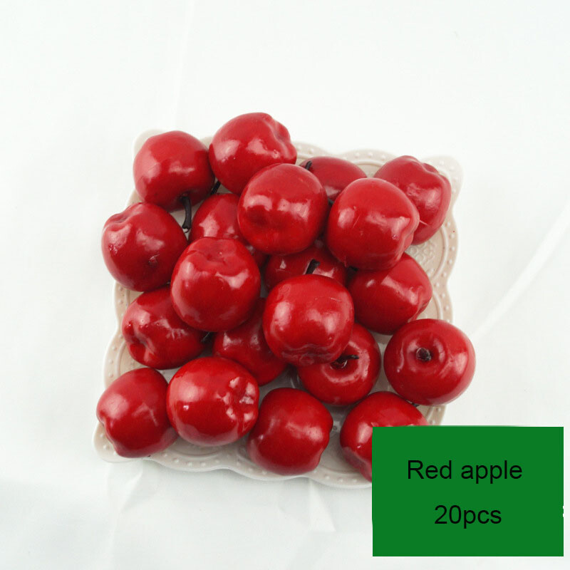 20db/tétel szimuláció mini mini gyümölcsmodell lakberendezés ünnepi parti fotó kellékek barkácsolás kézzel készített dekoráció alma eper