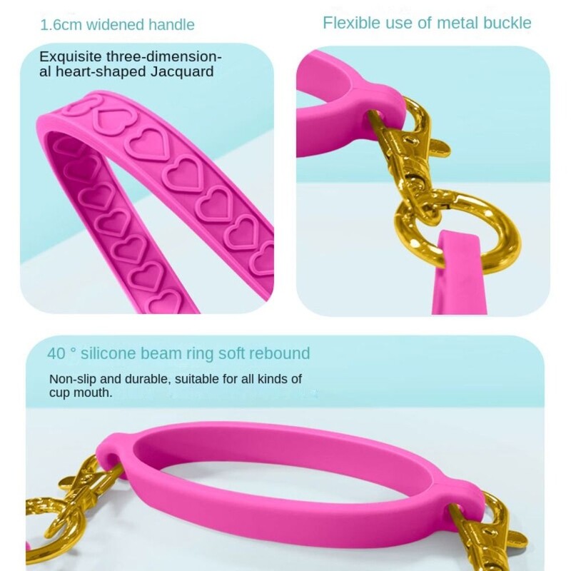 ar siksnu, silikona ūdens pudeles rokturi, der 8-40oz pudelēm ūdens pudeles piederumiem ūdens pudeles silikona virvei