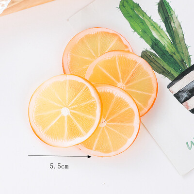 Mesterséges citromszelet modell, szimulációs citromszeletek, hamis gyümölcs narancsszeletek, lakberendezési fesztivál buli kellékek 10 db/tétel