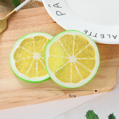 Mesterséges citromszelet modell, szimulációs citromszeletek, hamis gyümölcs narancsszeletek, lakberendezési fesztivál buli kellékek 10 db/tétel