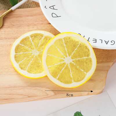 Mesterséges citromszelet modell, szimulációs citromszeletek, hamis gyümölcs narancsszeletek, lakberendezési fesztivál buli kellékek 10 db/tétel