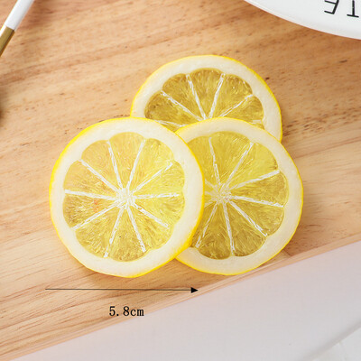 Mesterséges citromszelet modell, szimulációs citromszeletek, hamis gyümölcs narancsszeletek, lakberendezési fesztivál buli kellékek 10 db/tétel