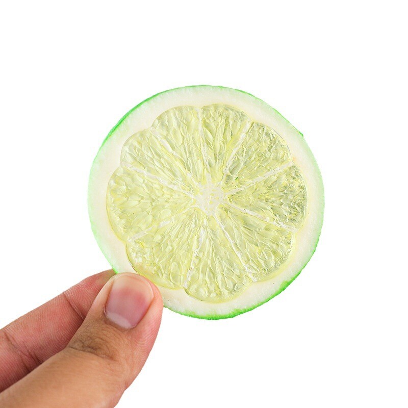 Mesterséges citromszelet modell, szimulációs citromszeletek, hamis gyümölcs narancsszeletek, lakberendezési fesztivál buli kellékek 10 db/tétel