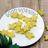 Szimulált PVC műgyümölcs blokk, karambola szelet blokk, barkács élelmiszer-játék modell dekoratív díszekkel, ételfotózási kellékek