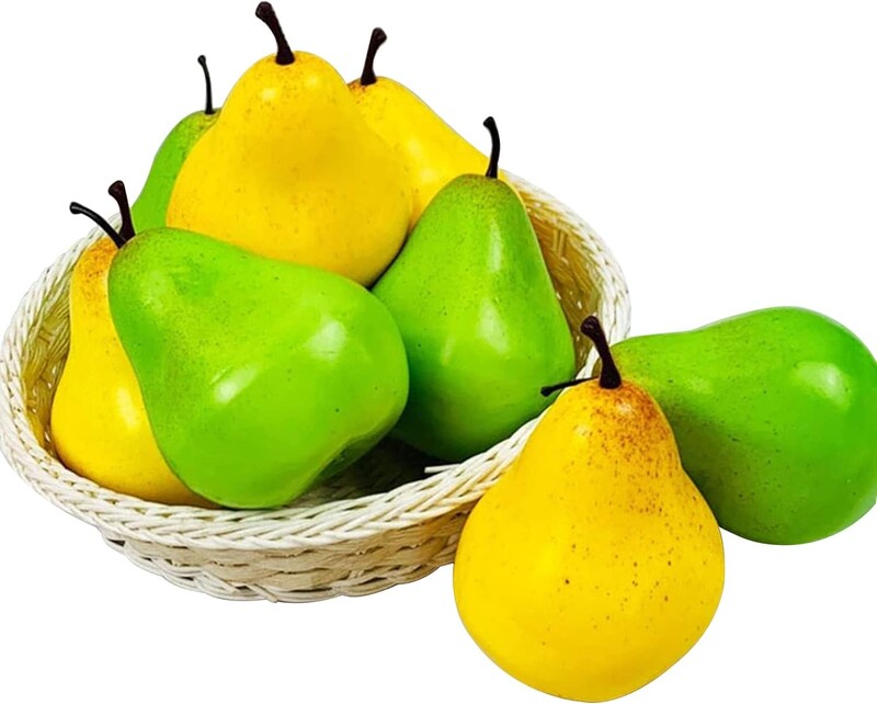 5 bucăți de pere false, fructe artificiale, pere artificiale pentru accesorii foto, decorarea casei (galben)
