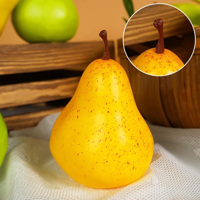 5 bucăți de pere false, fructe artificiale, pere artificiale pentru accesorii foto, decorarea casei (galben)