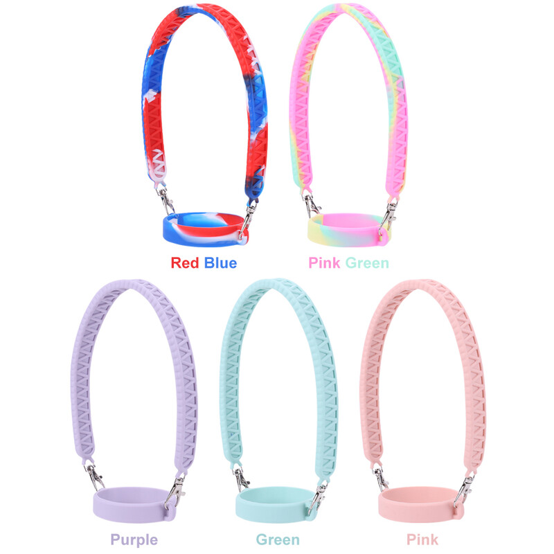 Silikoonist veepudeli käepide sobib 8-40 untsi pudelitele veepudeli rihmaga veepudelihoidja Stanley tassi tarvikute jaoks