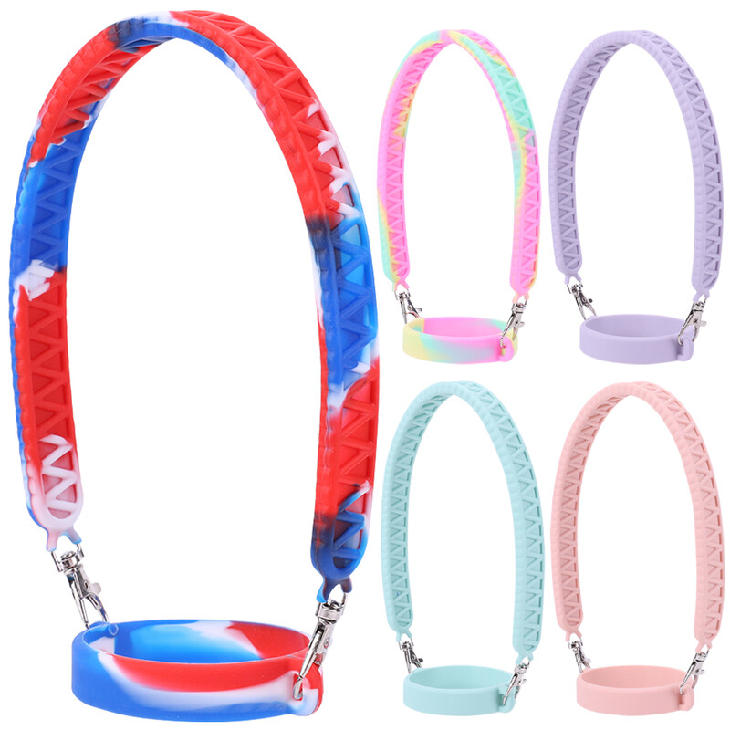 Silikoonist veepudeli käepide sobib 8-40 untsi pudelitele veepudeli rihmaga veepudelihoidja Stanley tassi tarvikute jaoks