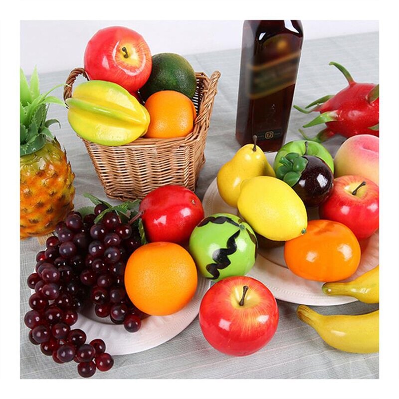 Élelmiszermodell Otthon Asztali Dísz Esküvői Kellékek Mesterséges Alma Élethű Narancs Hamis Barack Citrom Szimulációs Gyümölcsök