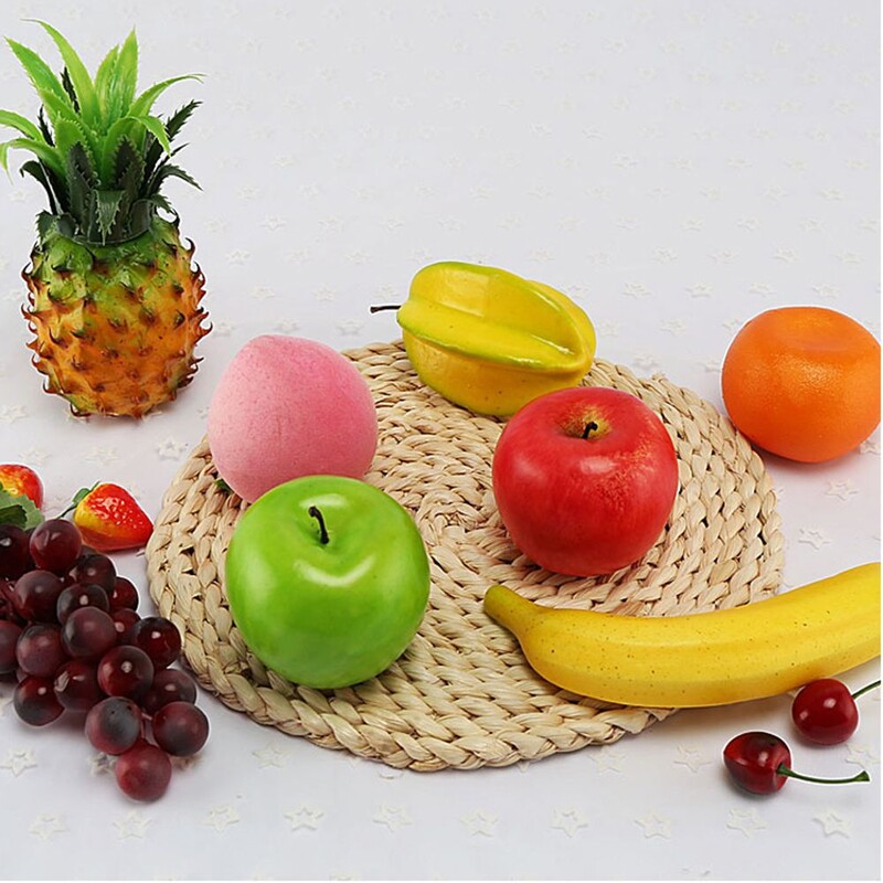 Élelmiszermodell Otthon Asztali Dísz Esküvői Kellékek Mesterséges Alma Élethű Narancs Hamis Barack Citrom Szimulációs Gyümölcsök