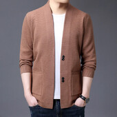 Pavasario rudens vyriškas megztinis megztinis V formos iškirpte lauke, plonas paltas, madingas laisvas, mišrus, laisvalaikio korėjietiško stiliaus pluoštas