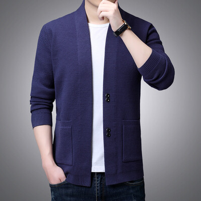 Pavasario rudens vyriškas megztinis megztinis V formos iškirpte lauke, plonas paltas, madingas laisvas, mišrus, laisvalaikio korėjietiško stiliaus pluoštas