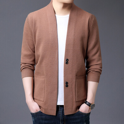 Pavasario rudens vyriškas megztinis megztinis V formos iškirpte lauke, plonas paltas, madingas laisvas, mišrus, laisvalaikio korėjietiško stiliaus pluoštas