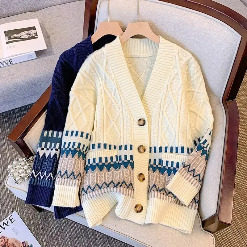 Divatos kötött kardigán pároknak Férfi hip-hop pulóver laza szabású kabát alkalmi sokoldalú alapréteg tavaszi ősz