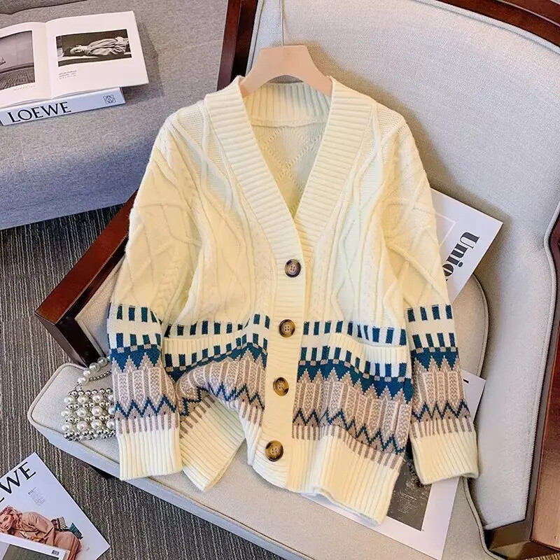 Divatos kötött kardigán pároknak Férfi hip-hop pulóver laza szabású kabát alkalmi sokoldalú alapréteg tavaszi ősz