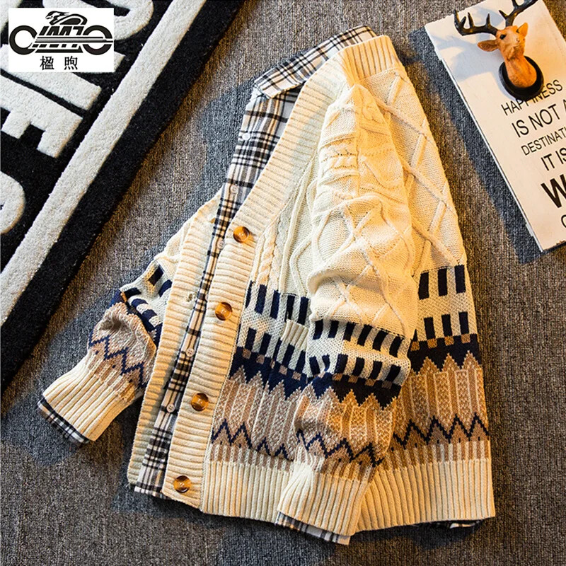 Rudens megztas megztinis megztinis vyrams ir moterims Kasdienis megztinis su V formos iškirpte Madingas universalus viršutinis drabužis Madinga Ins Fashion