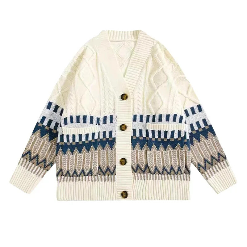 Rudens megztas megztinis megztinis vyrams ir moterims Kasdienis megztinis su V formos iškirpte Madingas universalus viršutinis drabužis Madinga Ins Fashion