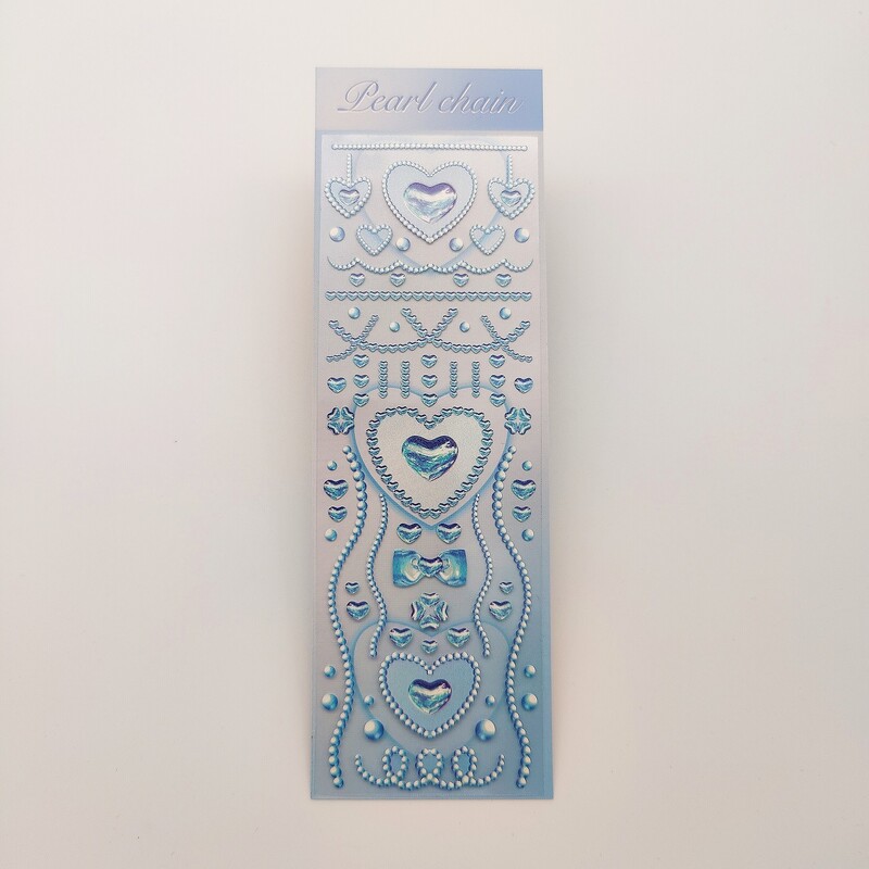 Oriģināla korejiešu goukas uzlīme ar kristāla kaklarotu, mīlas dimanta attēls ar fliteriem, kas dzenas zvaigznē, dekoratīvs materiāls