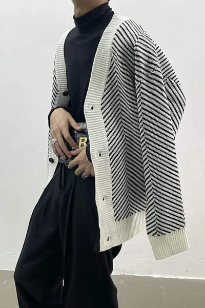 Pulover cu decolteu în V din sarg coreeană Vintage, elegant, elegant, tricotat, jachetă pentru bărbați, femei, pulovere cu scenă ocazională