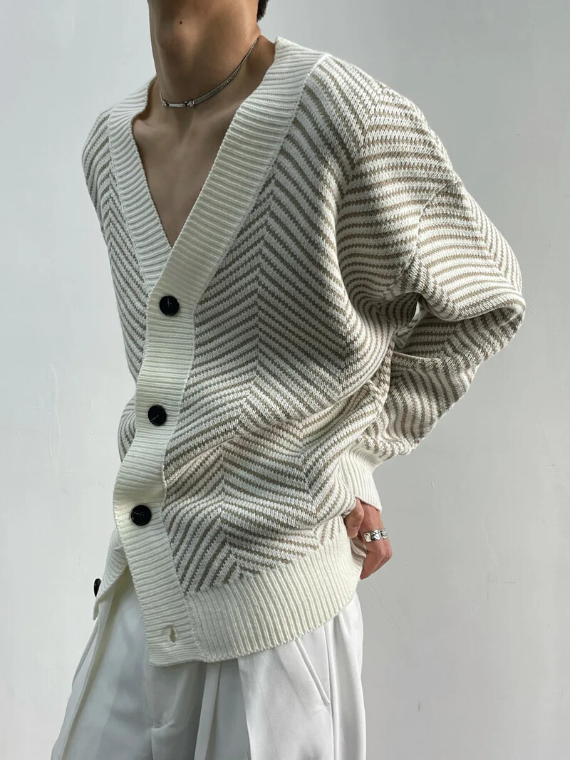 Pulover cu decolteu în V din sarg coreeană Vintage, elegant, elegant, tricotat, jachetă pentru bărbați, femei, pulovere cu scenă ocazională