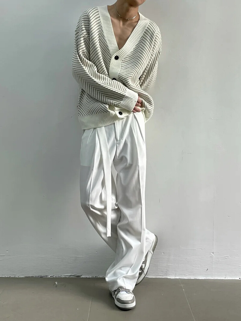 Pulover cu decolteu în V din sarg coreeană Vintage, elegant, elegant, tricotat, jachetă pentru bărbați, femei, pulovere cu scenă ocazională