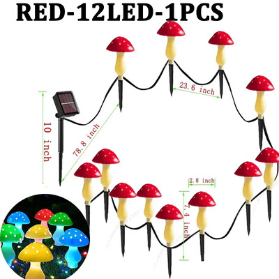 Saules sēņu gaismas dārza āra dekors 8 režīmi, ūdensnecaurlaidīgs sēņu lampas celiņš Ainava pagalms Lieldienu Helovīns Ziemassvētku saules gaisma