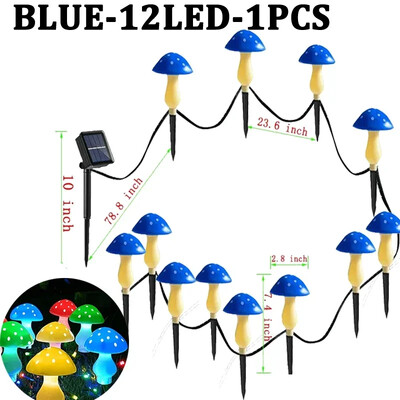 Saules sēņu gaismas dārza āra dekors 8 režīmi, ūdensnecaurlaidīgs sēņu lampas celiņš Ainava pagalms Lieldienu Helovīns Ziemassvētku saules gaisma
