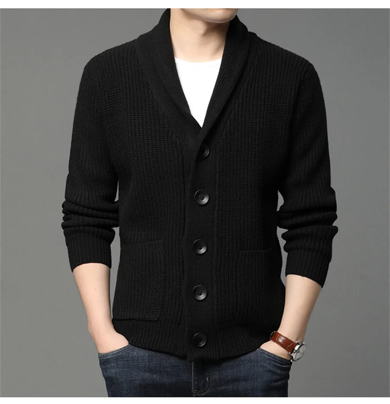 Armijos žalias megztinis Vyriškas megztinis rudens žieminis megztas paltas Storas šiltas laisvalaikio solidus gatvės drabužis Vyriški madingi drabužiai