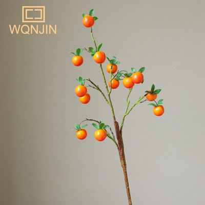 Gránátalma ág levelekkel piros művirágok hamis gyümölcs Flores otthonra karácsonyi váza dekoráció kültéri kertben