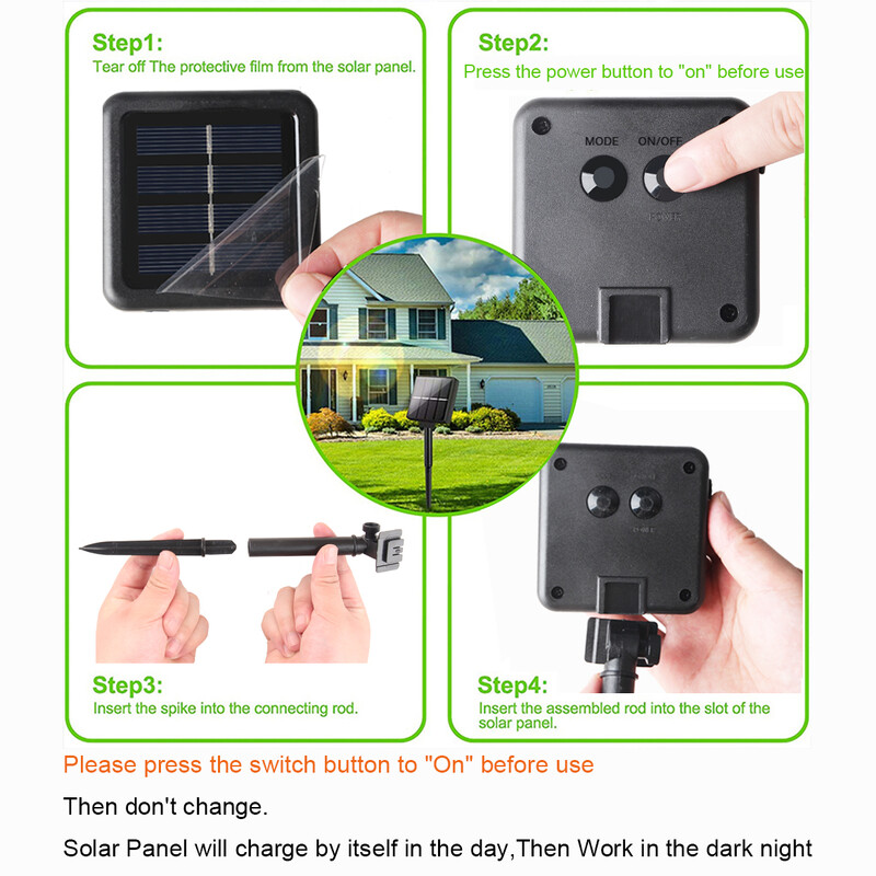 10/20/38 becuri LED șir de lumini solare zâne lampă de terasă impermeabilă pentru decorarea petrecerilor în aer liber Ghirlanda de vacanță lampi de grădină
