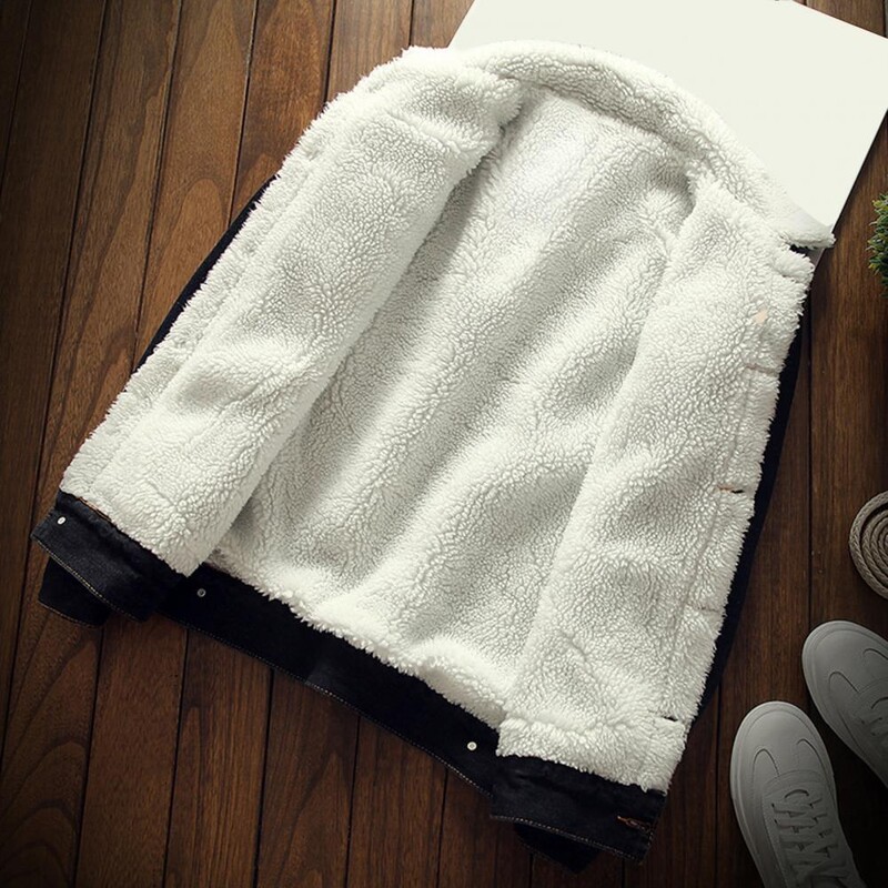 Jachetă de blugi la modă, cu mânecă lungă, de iarnă, jachetă de blugi, buzunare cu rever