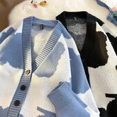 Nauji vyriški rudeniniai ir žieminiai storo mezgimo megztiniai Trend laisvi retro laisvalaikio V formos kaklo vyriški su trumpu megztiniu megztiniu vyrišku paltu