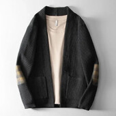 Megztinis vyrams Kasdienis megztas megztinis Vyras su kišenėmis Paltai Laisvai prigludę Aukštos kokybės mezginiai Korėjietiško stiliaus Atsiliepimai Drabužiai Top Y2k