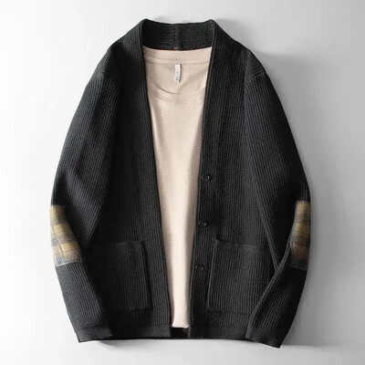 Megztinis vyrams Kasdienis megztas megztinis Vyras su kišenėmis Paltai Laisvai prigludę Aukštos kokybės mezginiai Korėjietiško stiliaus Atsiliepimai Drabužiai Top Y2k