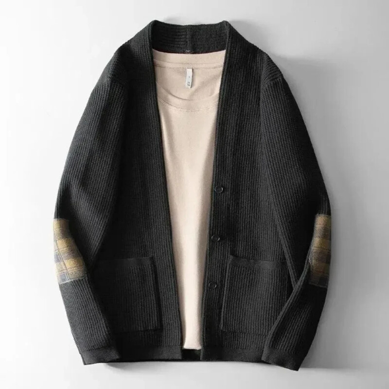 Megztinis vyrams Kasdienis megztas megztinis Vyras su kišenėmis Paltai Laisvai prigludę Aukštos kokybės mezginiai Korėjietiško stiliaus Atsiliepimai Drabužiai Top Y2k