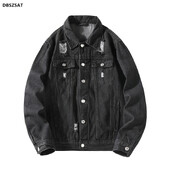 Modes Jauna džinsu jaka Vīriešu atlaida apkakle Džinsu Virsdrēbes Kokvilnas Bomber Džinsu jaka Vīriešu Vintage Džins Mēteļi Ielu apģērbi