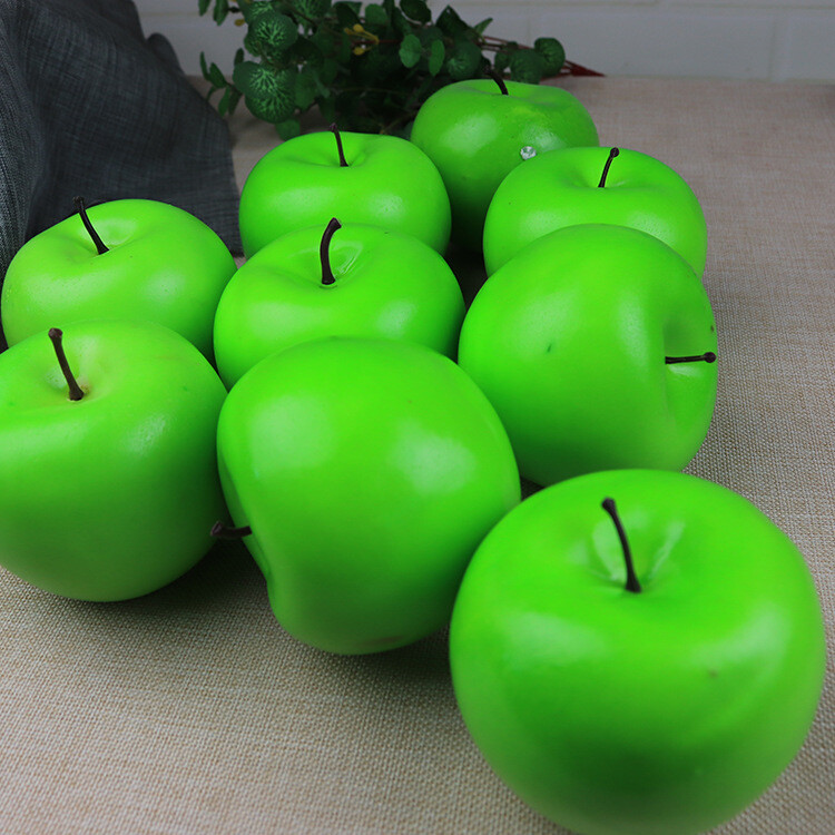 Măr roșu de mare simulare pentru casă, mere roșii false, accesorii foto din plastic, artificiale, artificiale, verde, model de magazin de fructe, decembrie