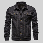 Pavasara vīriešu džinsa jaka ar garām piedurknēm zīmola Streetwear jaka ikdienas modes 2024. gada jauna augstas kvalitātes vīriešu jaka un mētelis