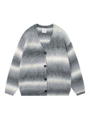 Amerikai retro csíkos főiskolai stílusú kötött pulóver uniszex őszi V-nyakú alkalmi ingázás felsők divatos férfi gombos kardigán