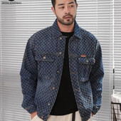 American Cat Paw csúcskategóriás férfi dzseki, laza plusz retro munkaruházat farmer dzseki férfi alkalmi felső