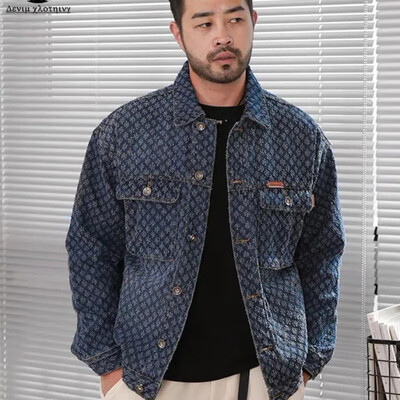 Ανδρικό μπουφάν American Cat Paw High-end Loose Plus Retro Workwear Τζιν Μπουφάν Ανδρικό Casual Top