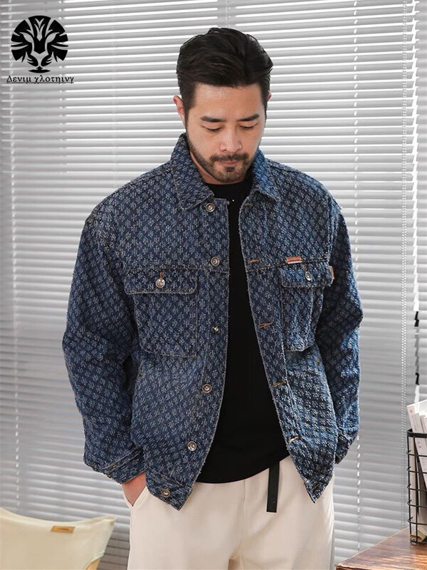 American Cat Paw csúcskategóriás férfi dzseki, laza plusz retro munkaruházat farmer dzseki férfi alkalmi felső