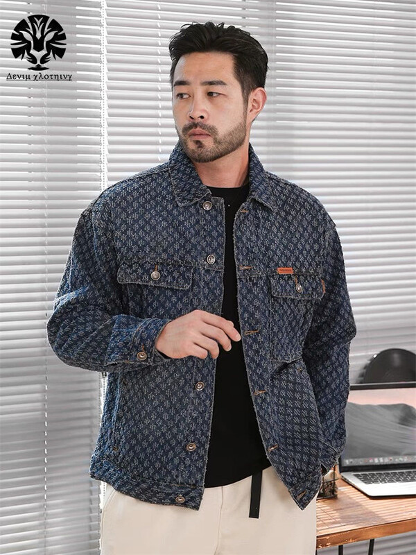 American Cat Paw csúcskategóriás férfi dzseki, laza plusz retro munkaruházat farmer dzseki férfi alkalmi felső