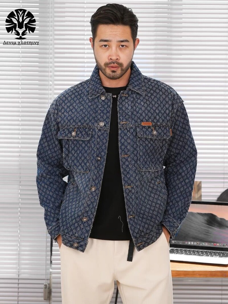 American Cat Paw csúcskategóriás férfi dzseki, laza plusz retro munkaruházat farmer dzseki férfi alkalmi felső